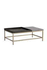 Modern European furniture - Wooden Tray Marble Coffee Table - www.oroa.com