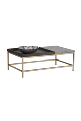 Modern European furniture - Wooden Tray Marble Coffee Table - www.oroa.com