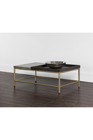 Wooden Tray Marble Coffee Table | Splendido Arden | Oroa.com