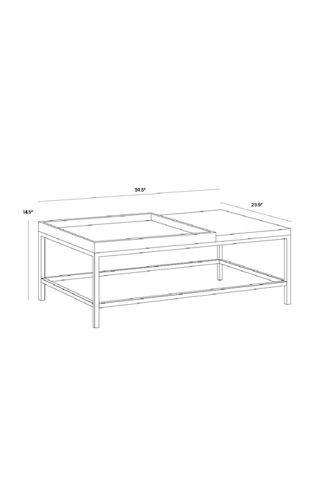 Modern European furniture - Wooden Tray Marble Coffee Table - www.oroa.com