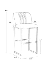 Modern European furniture - Gray Runch-Back Bar Stool - www.oroa.com