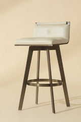 Modern European furniture - Leather-Look Swivel Bar Stool - www.oroa.com