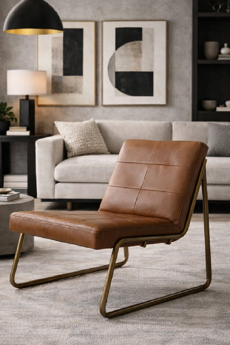 Brown Leather Lounge Chair | Splendido Anton | Oroa.com