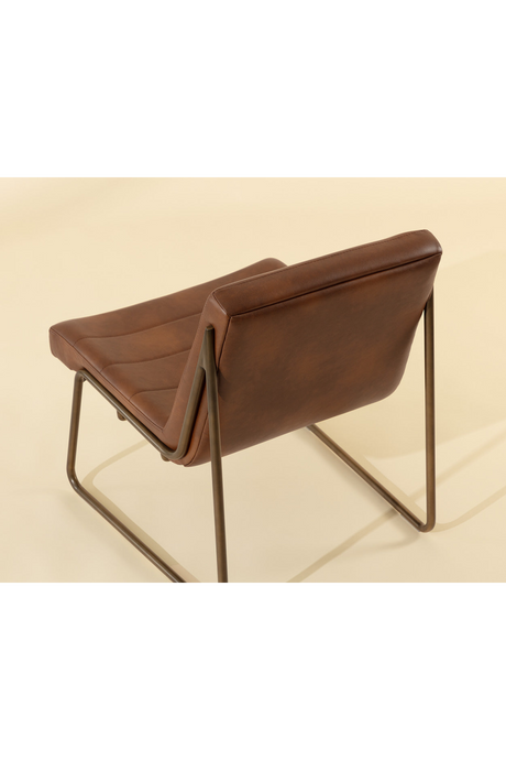 Modern European furniture - Brown Leather Lounge Chair - www.oroa.com