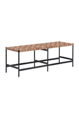 Modern European furniture - Hand-Woven Leather Bench - www.oroa.com