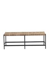 Modern European furniture - Hand-Woven Leather Bench - www.oroa.com