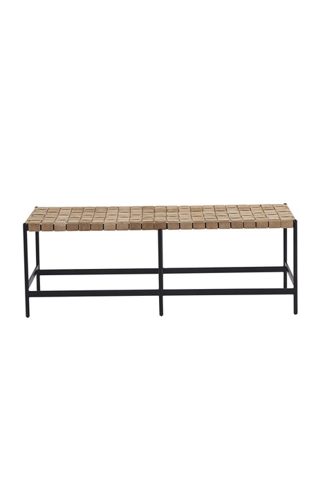 Modern European furniture - Hand-Woven Leather Bench - www.oroa.com