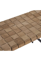 Modern European furniture - Hand-Woven Leather Bench - www.oroa.com