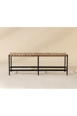 Modern European furniture - Hand-Woven Leather Bench - www.oroa.com