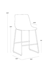Modern European furniture - Leather-Look Mid-Century Counter Stools (2) - www.oroa.com