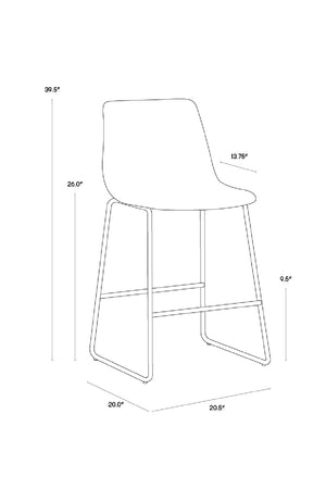 Modern European furniture - Leather-Look Mid-Century Counter Stools (2) - www.oroa.com