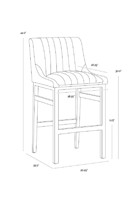 Modern European furniture - Leather-Look Vertical-Channeled Bar Stool - www.oroa.com