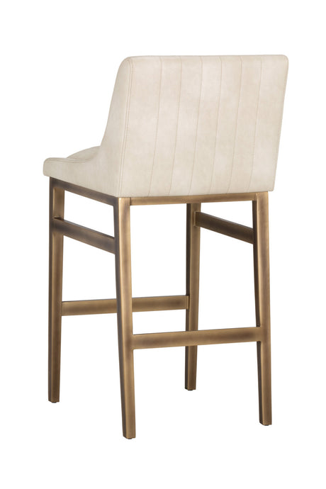 Modern European furniture - Leather-Look Vertical-Channeled Bar Stool - www.oroa.com