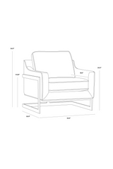 Modern European furniture - Bronze Frame Cantilevered Lounge Chair - www.oroa.com