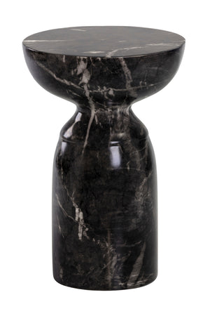 Modern European furniture - Round Marble-Look Indoor/Outdoor End Table - www.oroa.com