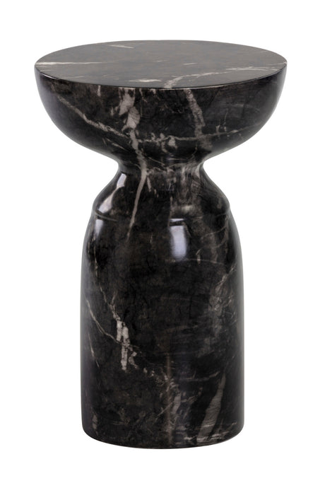 Modern European furniture - Round Marble-Look Indoor/Outdoor End Table - www.oroa.com