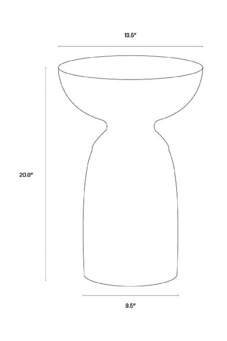 Modern European furniture - Round Marble-Look Indoor/Outdoor End Table - www.oroa.com