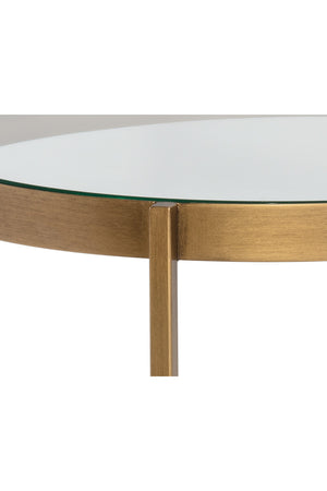 Modern European furniture - Gold Framed Glass Side Table - www.oroa.com