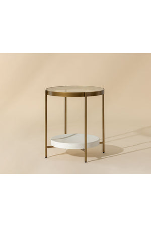 Modern European furniture - Gold Framed Glass Side Table - www.oroa.com
