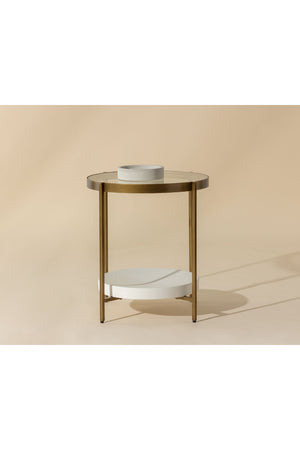 Modern European furniture - Gold Framed Glass Side Table - www.oroa.com