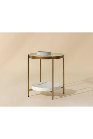 Modern European furniture - Gold Framed Glass Side Table - www.oroa.com