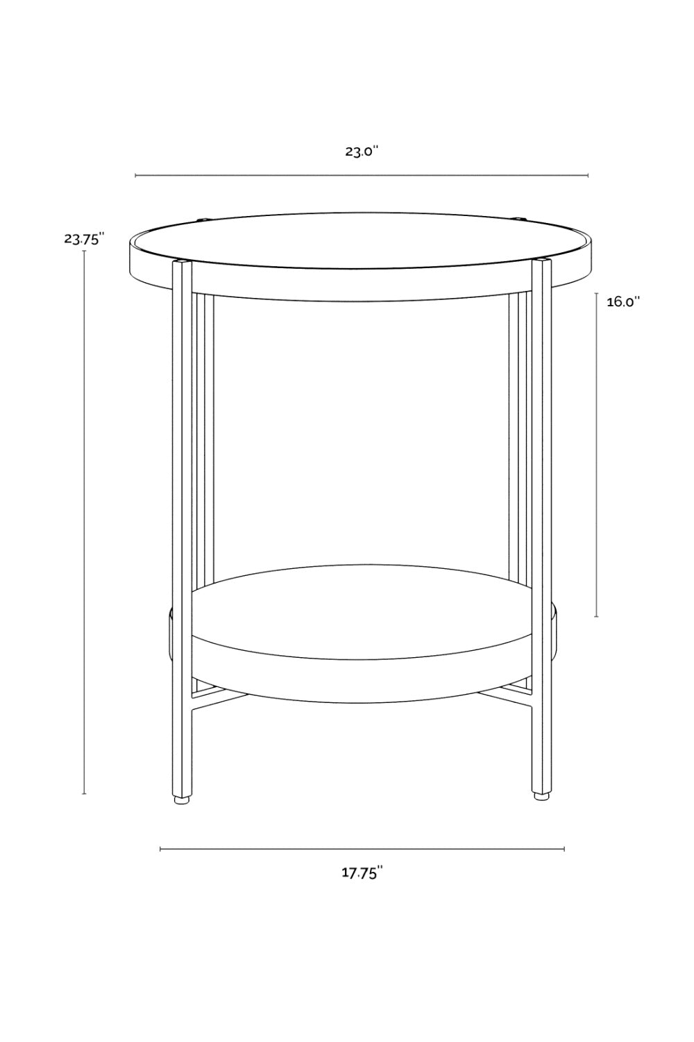 Modern European furniture - Gold Framed Glass Side Table - www.oroa.com