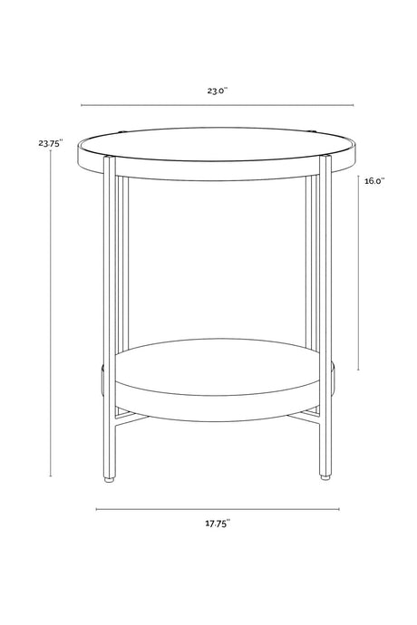 Modern European furniture - Gold Framed Glass Side Table - www.oroa.com