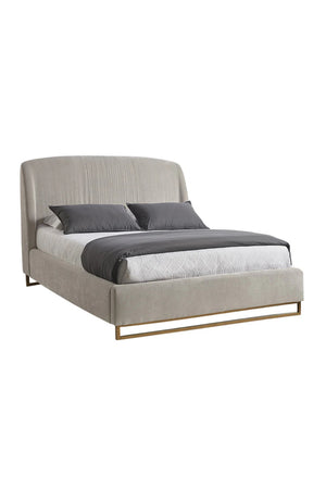Gray Ruched Headboard Bed | Splendido Nevin | Oroa.com