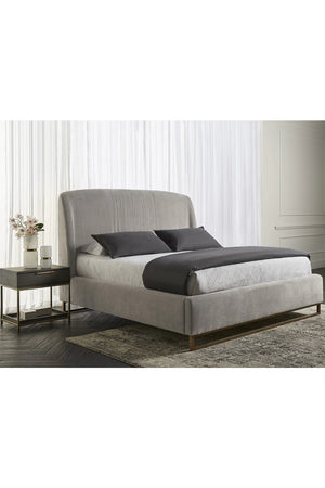 Gray Ruched Headboard Bed | Splendido Nevin | Oroa.com