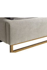 Modern European furniture - Gray Ruched Headboard Bed - www.oroa.com