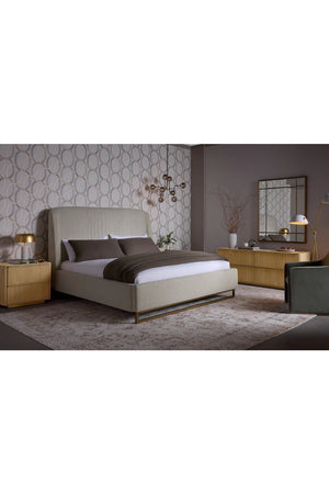 Gray Ruched Headboard Bed | Splendido Nevin | Oroa.com