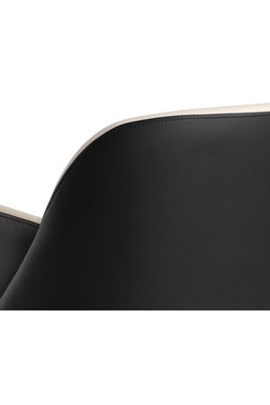 Cream and Black Leather Dining Chair | Splendido Hagan