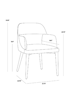 Cream and Black Leather Dining Chair | Splendido Hagan