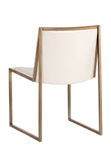 Modern European furniture - Cream Leather Look Dining Chairs (2) - www.oroa.com