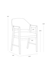 Modern European furniture - Smoked Acacia Frame Dining Chair - www.oroa.com