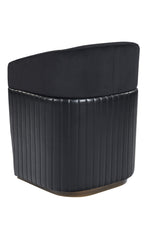Modern European furniture - Black Leather Wheeled Lounge Chair - www.oroa.com