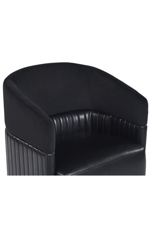 Modern European furniture - Black Leather Wheeled Lounge Chair - www.oroa.com