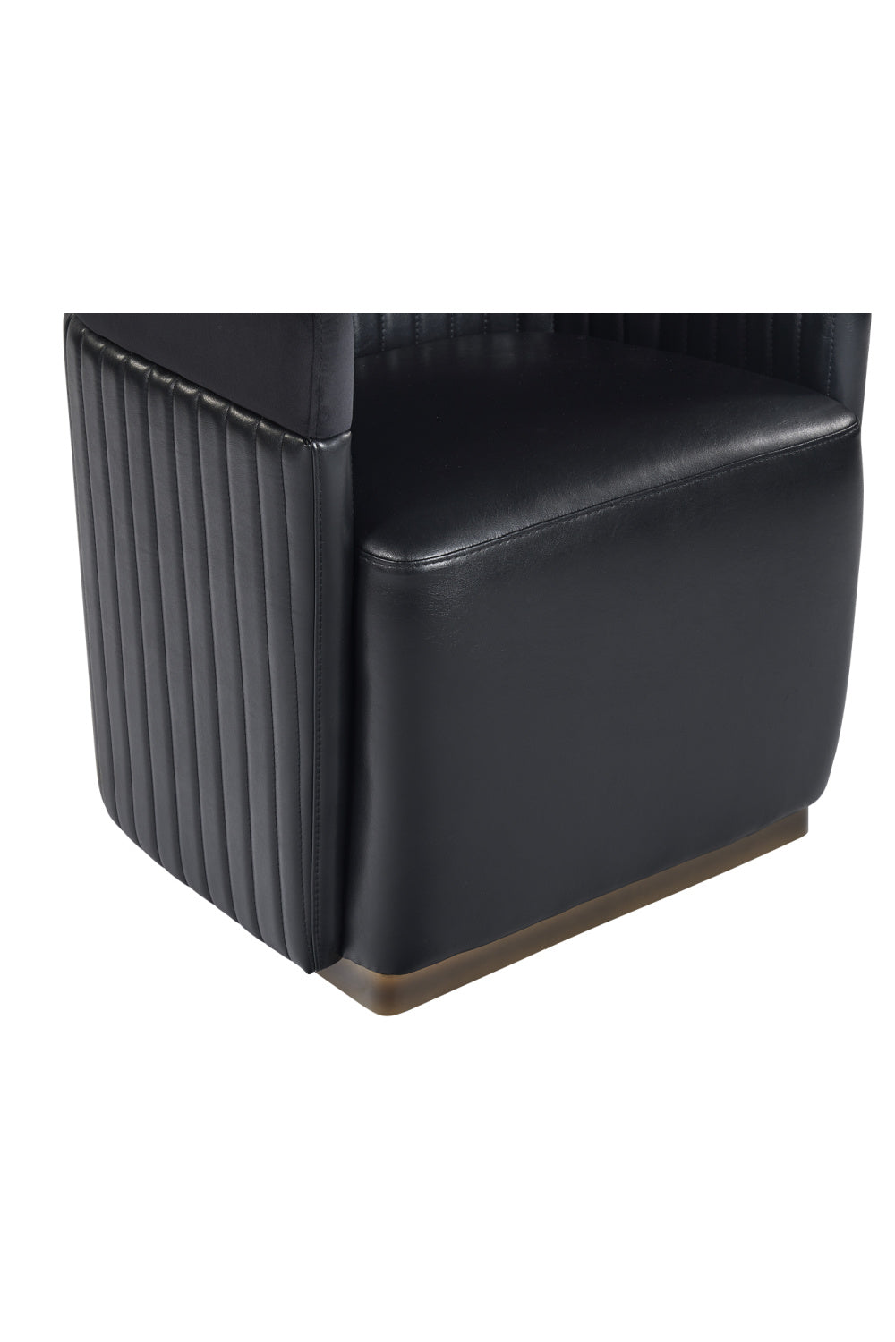 Modern European furniture - Black Leather Wheeled Lounge Chair - www.oroa.com