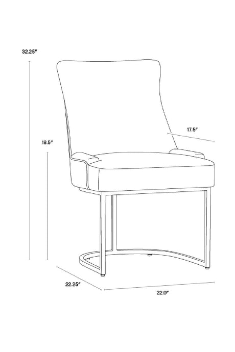 Modern European furniture - Bronze Cantilever Leather Dining Chairs (2) - www.oroa.com
