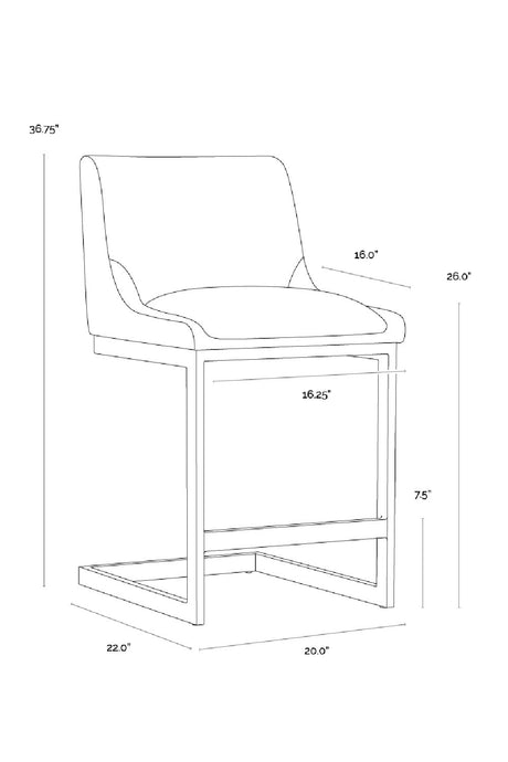 Modern European furniture - Elegant Open‑Frame Counter Stool - www.oroa.com