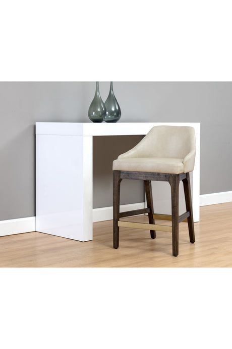 Modern European furniture - Cream Leather Look Counter Stool - www.oroa.com