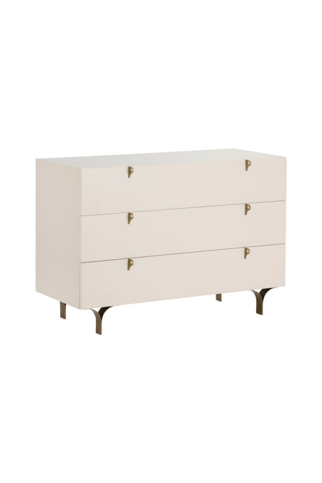 Cream Rubberwood 3-Drawer Dresser | Splendido Celine | Oroa.com