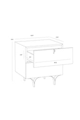 Modern European furniture - Cream Wood 2-Drawer Nightstand - www.oroa.com