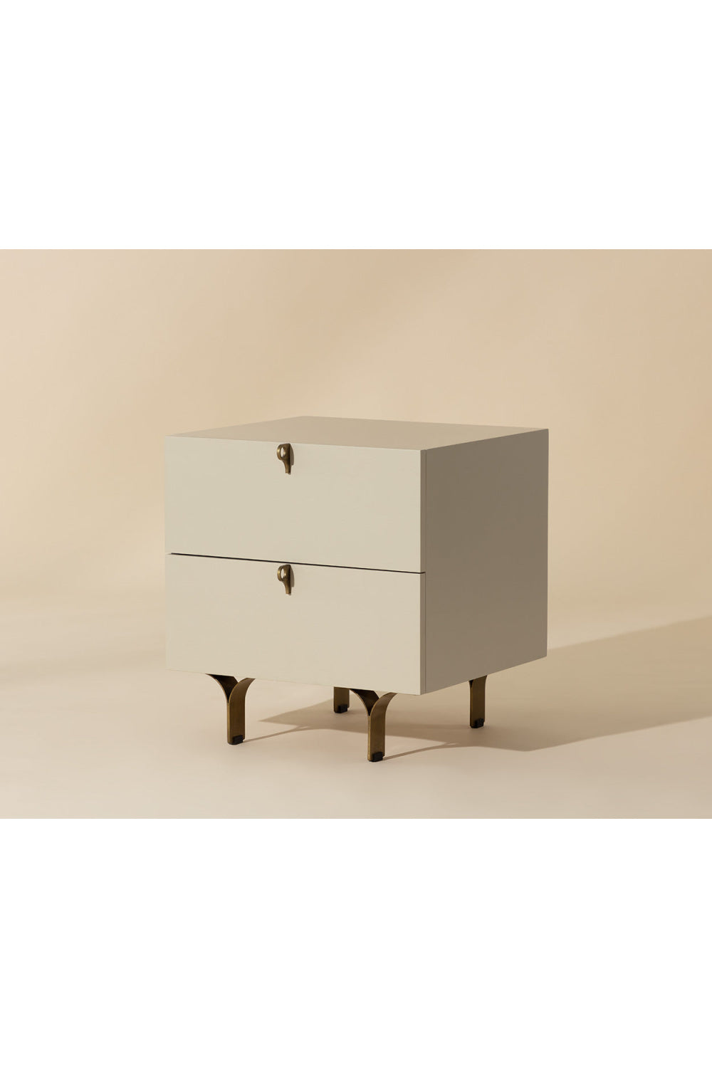 Modern European furniture - Cream Wood 2-Drawer Nightstand - www.oroa.com