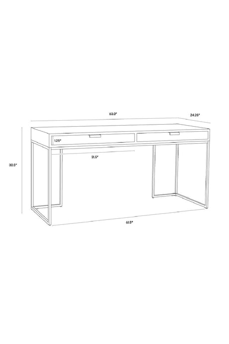Modern European furniture - Gray Shagreen 2-Drawer Desk - www.oroa.com