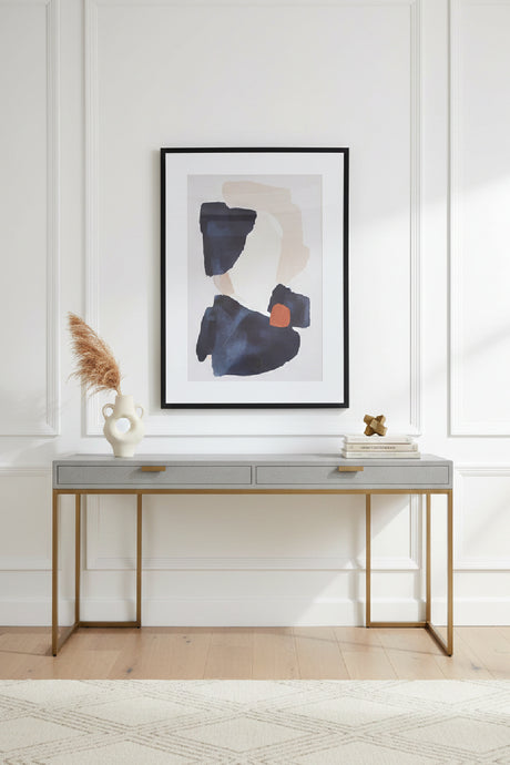 Gray Shagreen 2-Drawer Desk | Splendido Jiro | Oroa.com