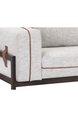 Brown Leather Piped Sofa | Splendido Belinda