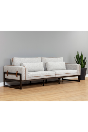 Brown Leather Piped Sofa | Splendido Belinda