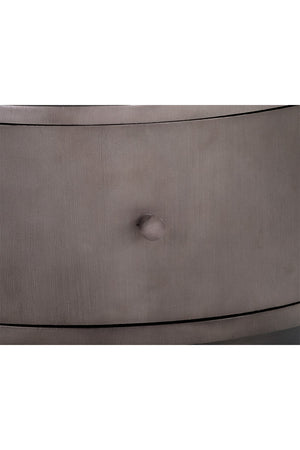 Modern European furniture - Round Gunmetal 1-Drawer Nightstand - www.oroa.com