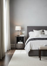 Modern European furniture - Round Gunmetal 1-Drawer Nightstand - www.oroa.com